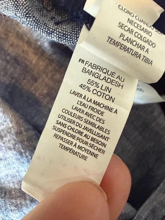 Joe Fresh Men's Heather Blue Chinos 1X Linen-blend Spring Summer Breezy - Picture 8 of 9